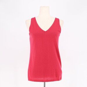 TSE 100% Cashmere V-Neck Sweater Tank Top Pink Size L